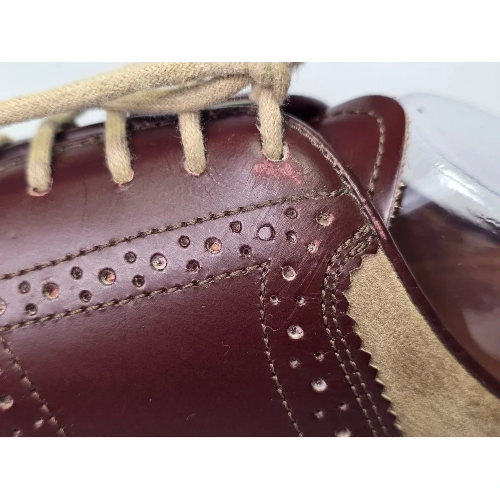 Nordstrom‎ Saddle Men's Dress Shoes Size 9.5 W Beige Tan Suede Leather